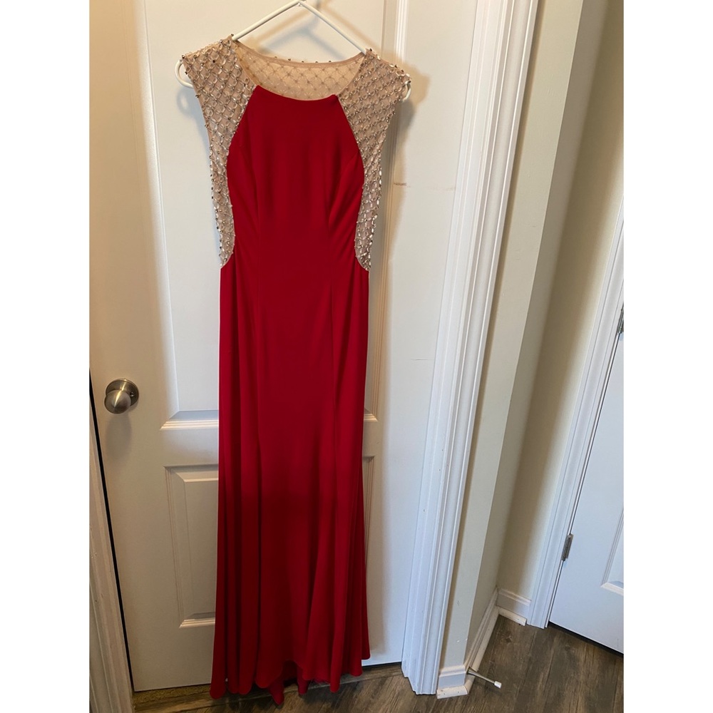 Red evening gown